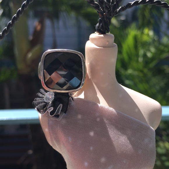 .925 Jewelry - ART DECO BLACK ORCHID STERLING SILVER RING